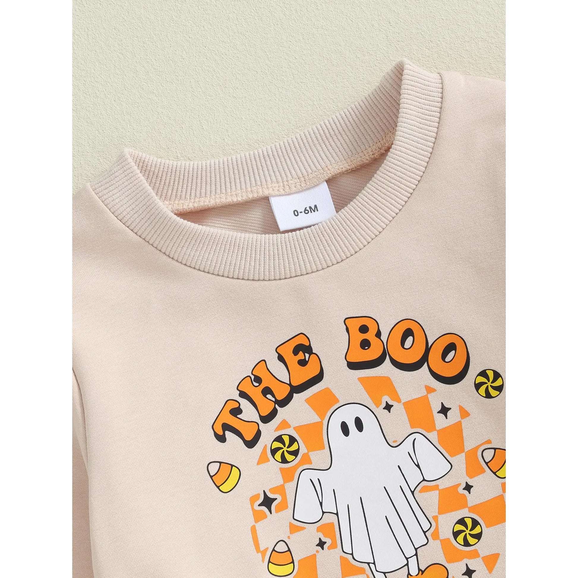 Baby 2Pcs Halloween Outfits Truck/Ghost Print Long Sleeve Sweatshirt + Pants Set Toddler Clothes