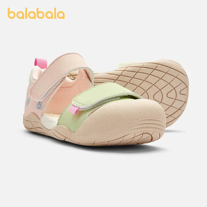 Balabala Toddler Closed-Toe Sandals - Adjustable Strap, Colorful, Soft Soled Shoes for Casual Summer Walking Footwear
