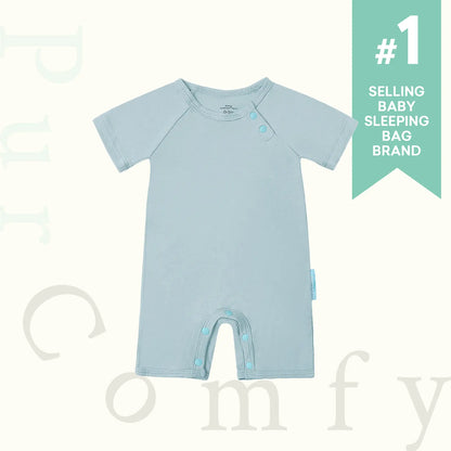 Purcomfy Supersoft Bamboo Short Sleeve Baby Romper, Comfortable Summer Sleepwear for Infant Boys Girls, One Piece Pajamas, Footless Jumpsuit Snap Closure, Perfect for Baby and Toddlers | 0–4Y Fit, Premium Bamboo Rayon, Unisex Design