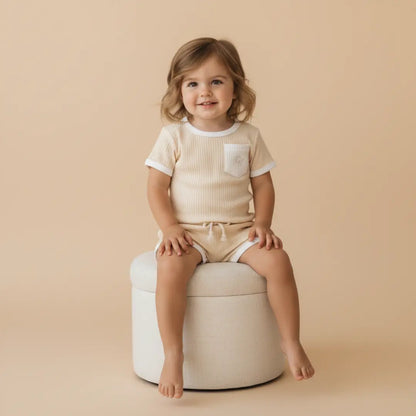 Organic Ribbed Cotton Toddler Short Set