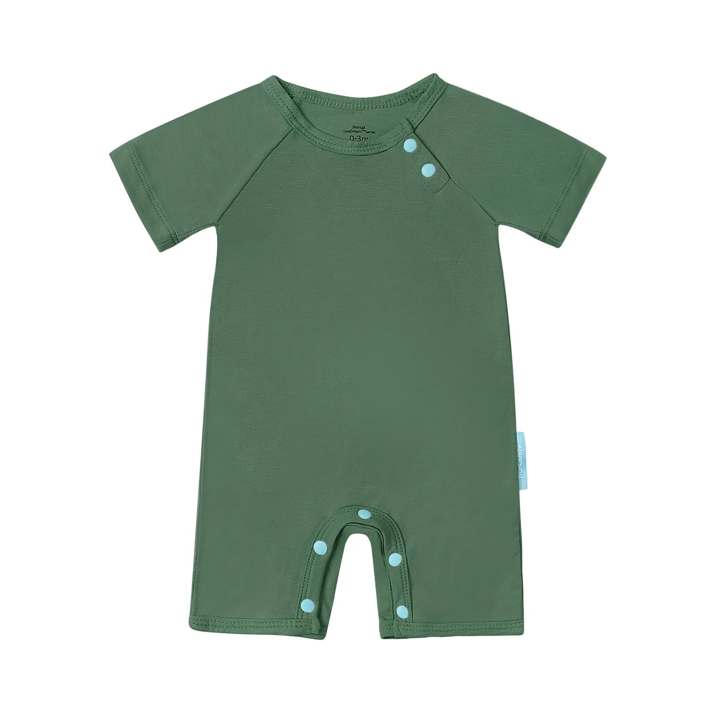 Purcomfy Supersoft Bamboo Short Sleeve Baby Romper, Comfortable Summer Sleepwear for Infant Boys Girls, One Piece Pajamas, Footless Jumpsuit Snap Closure, Perfect for Baby and Toddlers | 0–4Y Fit, Premium Bamboo Rayon, Unisex Design