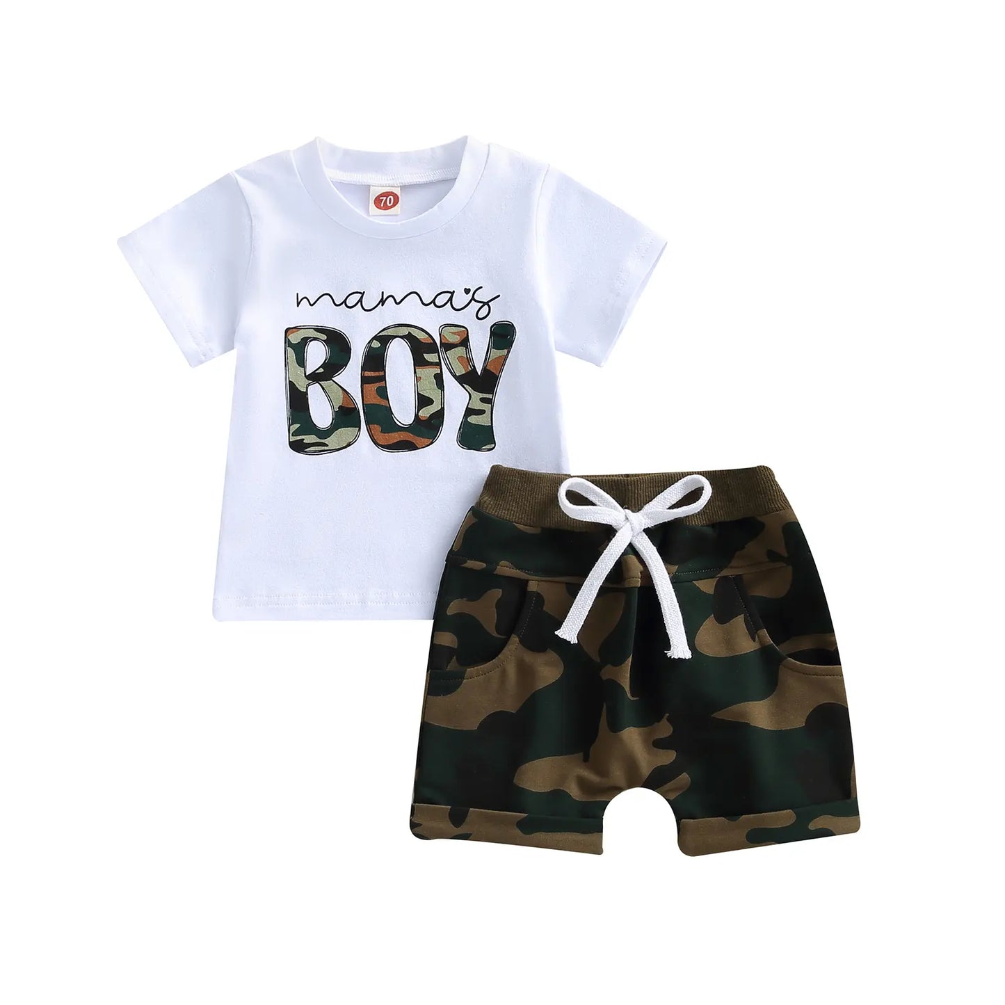 2025 Baby Boy 2-Piece Summer Outfit - Short-Sleeve Letter Print T-Shirt, Casual Shorts - Cute Infant Baby Clothing Set