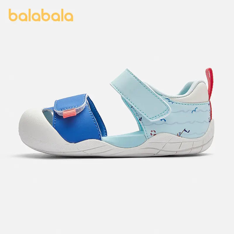 Balabala Toddler Closed-Toe Sandals - Adjustable Strap, Colorful, Soft Soled Shoes for Casual Summer Walking Footwear