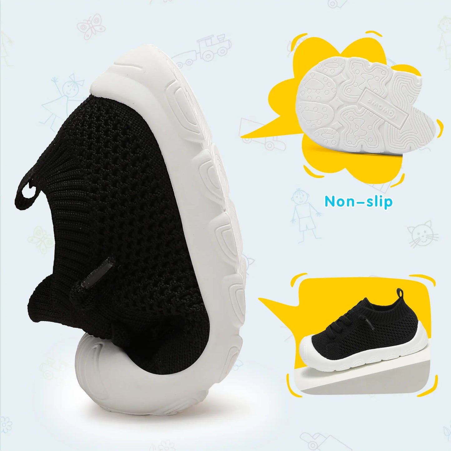 2026 NEW Toddler Baby Girls Boys Shoes Toddler Walking Sneakers Kids Barefoot Slip on Tennis Infant Shoes Lightweight Breathable for First Babies