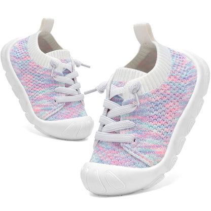 2026 NEW Toddler Baby Girls Boys Shoes Toddler Walking Sneakers Kids Barefoot Slip on Tennis Infant Shoes Lightweight Breathable for First Babies