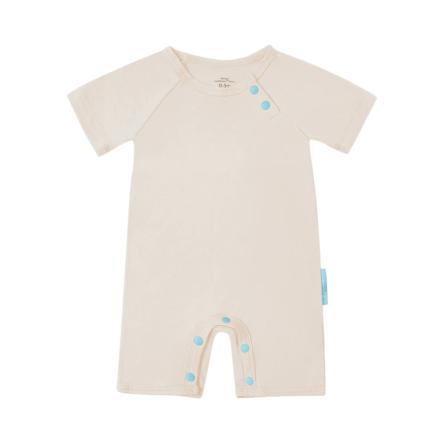 Purcomfy Supersoft Bamboo Short Sleeve Baby Romper, Comfortable Summer Sleepwear for Infant Boys Girls, One Piece Pajamas, Footless Jumpsuit Snap Closure, Perfect for Baby and Toddlers | 0–4Y Fit, Premium Bamboo Rayon, Unisex Design