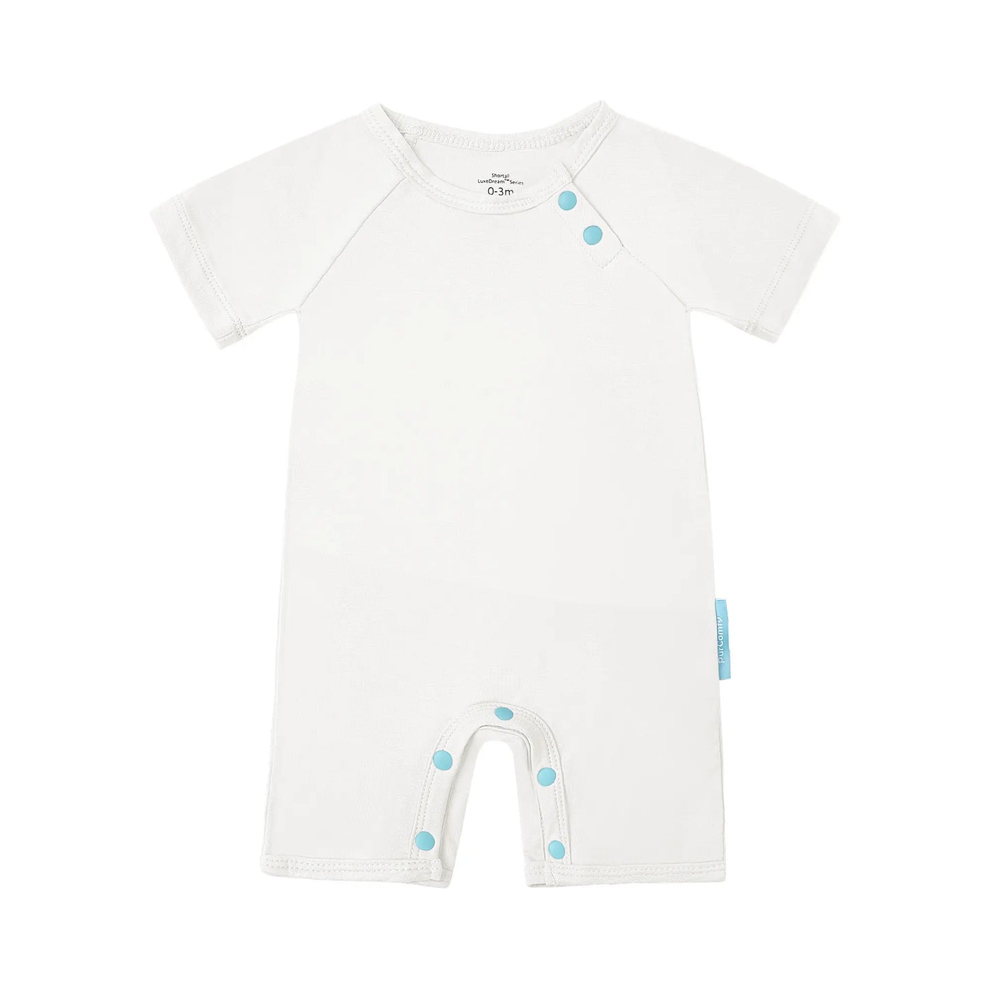 Purcomfy Supersoft Bamboo Short Sleeve Baby Romper, Comfortable Summer Sleepwear for Infant Boys Girls, One Piece Pajamas, Footless Jumpsuit Snap Closure, Perfect for Baby and Toddlers | 0–4Y Fit, Premium Bamboo Rayon, Unisex Design