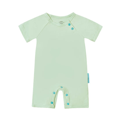 Purcomfy Supersoft Bamboo Short Sleeve Baby Romper, Comfortable Summer Sleepwear for Infant Boys Girls, One Piece Pajamas, Footless Jumpsuit Snap Closure, Perfect for Baby and Toddlers | 0–4Y Fit, Premium Bamboo Rayon, Unisex Design