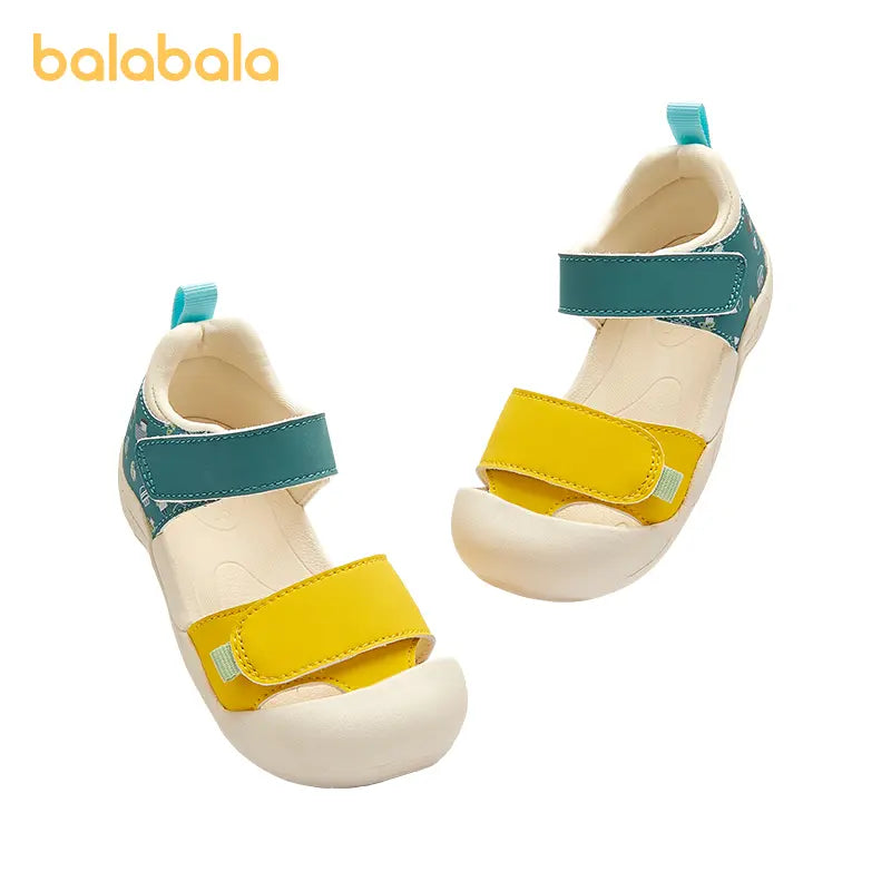 Balabala Toddler Closed-Toe Sandals - Adjustable Strap, Colorful, Soft Soled Shoes for Casual Summer Walking Footwear