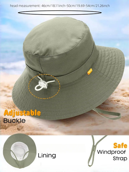 2-Pack Sun Hat Smiley Face Toddler Boy Girl Fisherman Cap Upf 50+, Summer UV Protection Hat, Cute Cartoon Style, Sun Bucket Hat