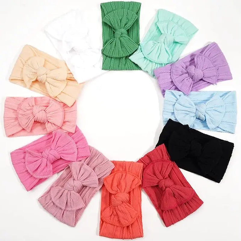 Super Stretchy Soft Knot Headbands with Hair Bows Head Wrap Hair Accessories for Newborn Baby Girls Infant Toddlers Kids