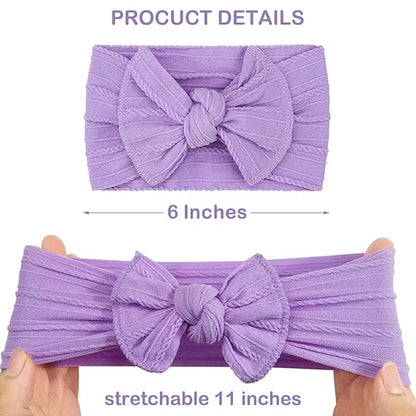 Super Stretchy Soft Knot Headbands with Hair Bows Head Wrap Hair Accessories for Newborn Baby Girls Infant Toddlers Kids