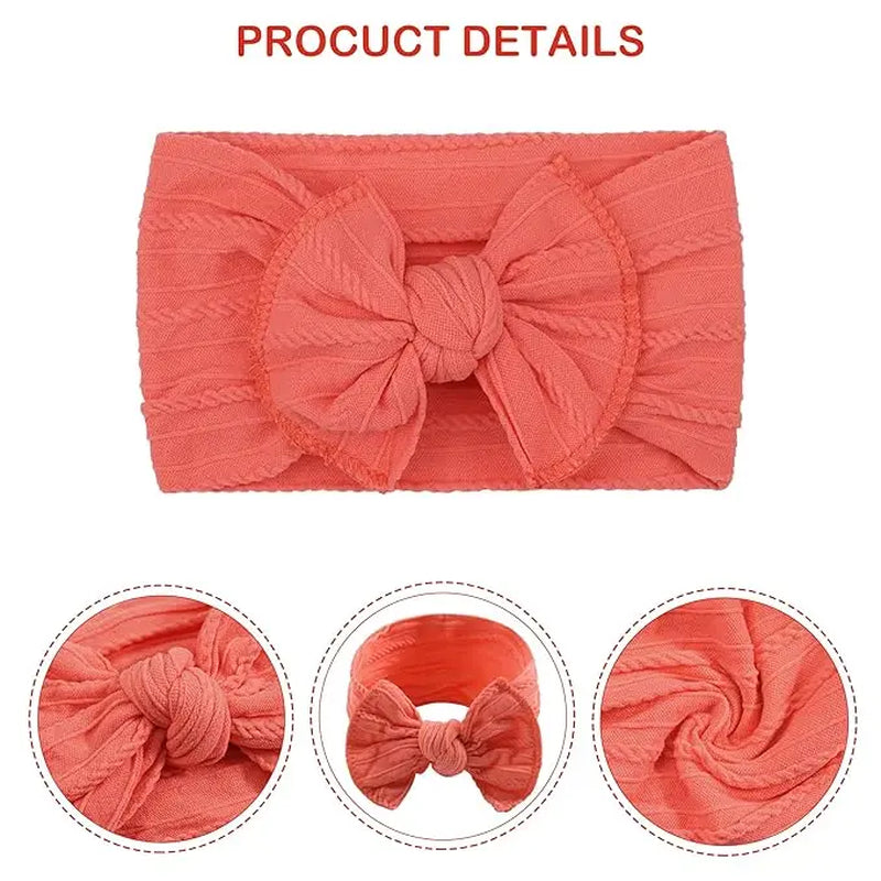 Super Stretchy Soft Knot Headbands with Hair Bows Head Wrap Hair Accessories for Newborn Baby Girls Infant Toddlers Kids