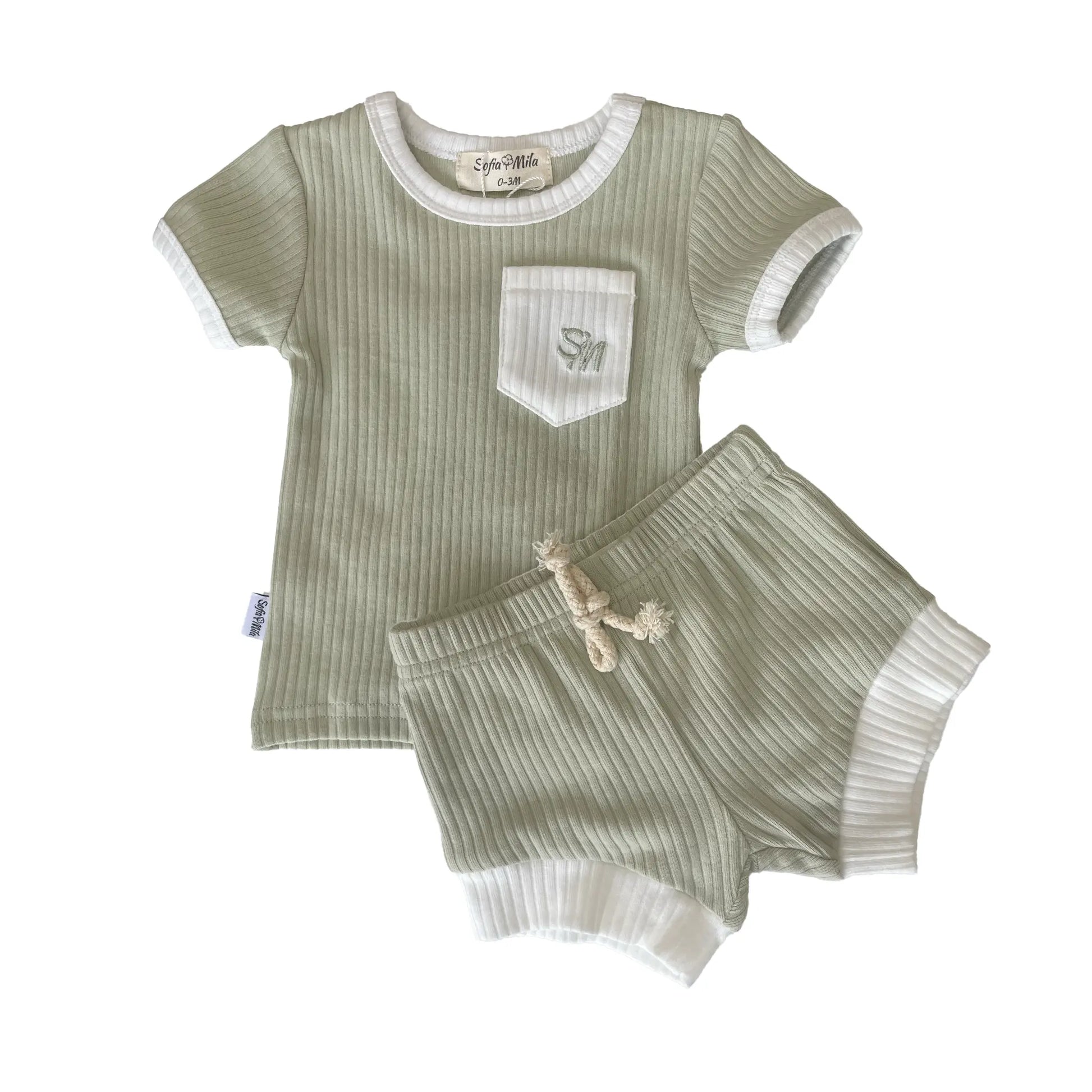 Organic Ribbed Cotton Toddler Short Set
