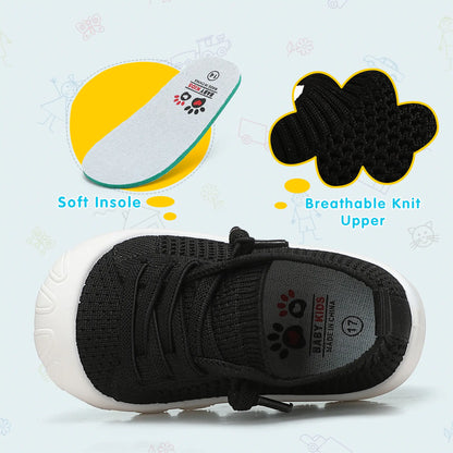 2026 NEW Toddler Baby Girls Boys Shoes Toddler Walking Sneakers Kids Barefoot Slip on Tennis Infant Shoes Lightweight Breathable for First Babies