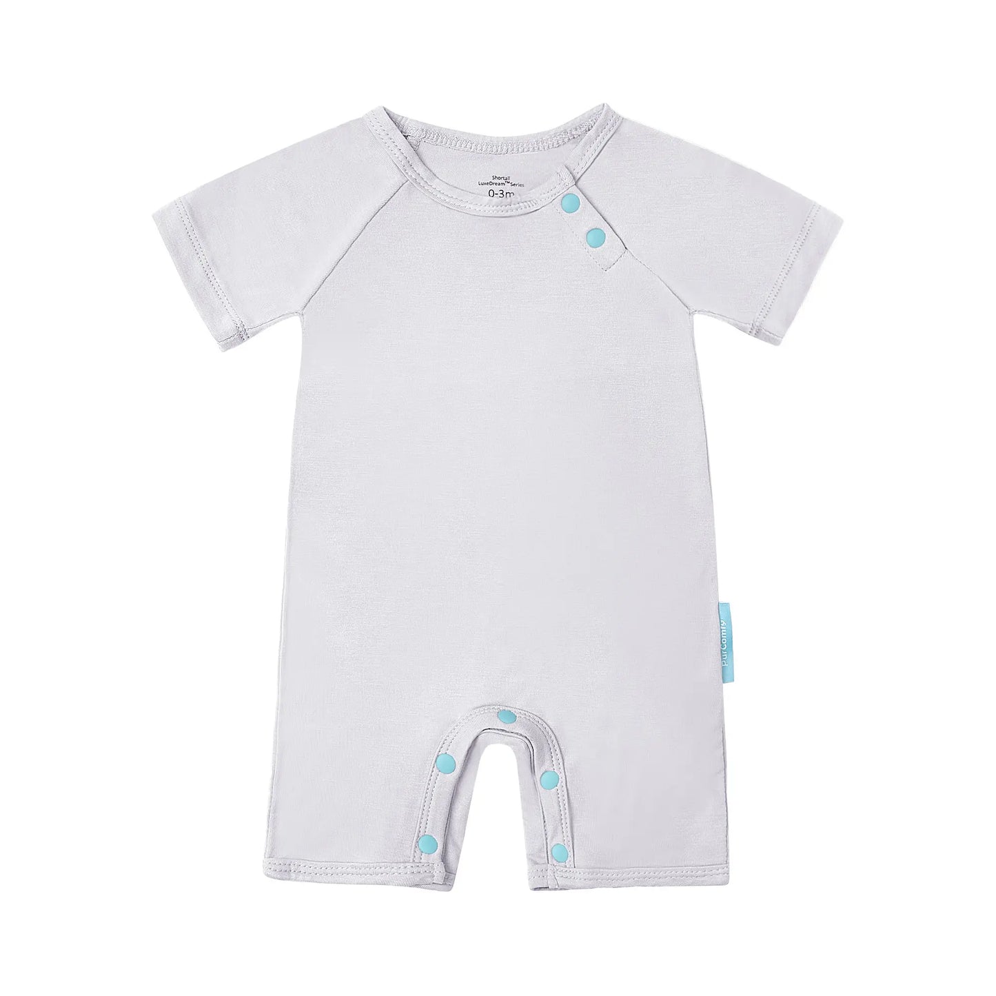 Purcomfy Supersoft Bamboo Short Sleeve Baby Romper, Comfortable Summer Sleepwear for Infant Boys Girls, One Piece Pajamas, Footless Jumpsuit Snap Closure, Perfect for Baby and Toddlers | 0–4Y Fit, Premium Bamboo Rayon, Unisex Design