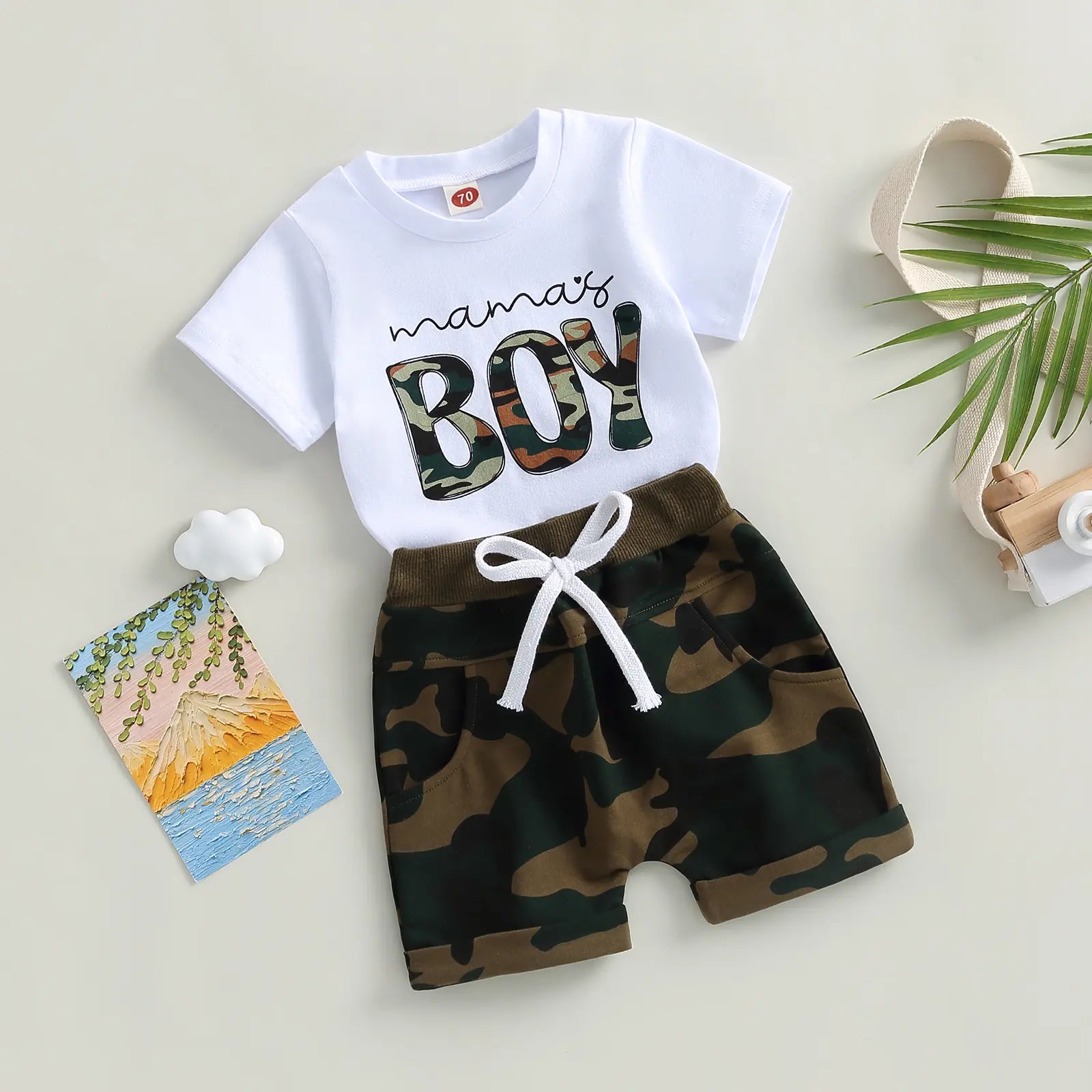 2025 Baby Boy 2-Piece Summer Outfit - Short-Sleeve Letter Print T-Shirt, Casual Shorts - Cute Infant Baby Clothing Set
