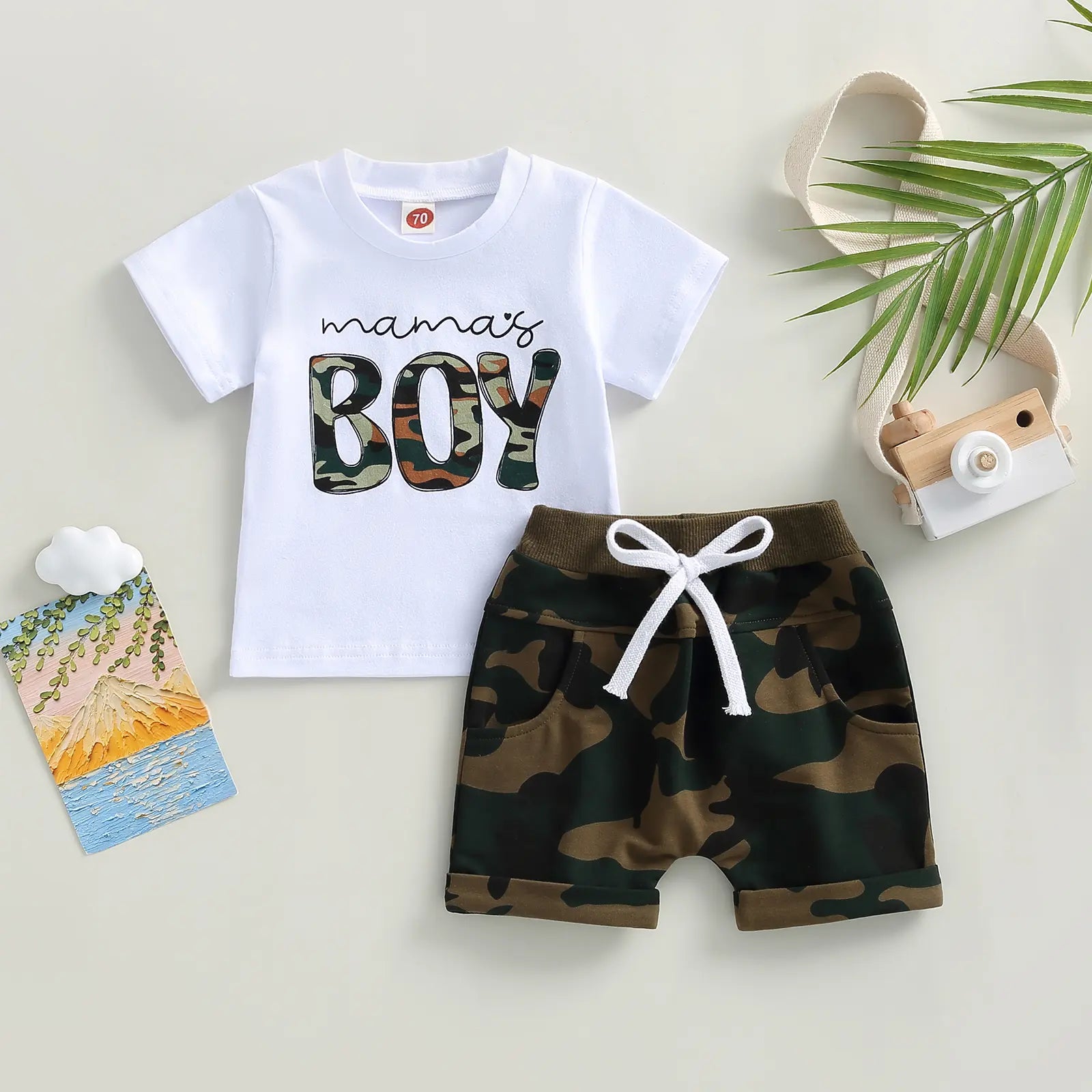 2025 Baby Boy 2-Piece Summer Outfit - Short-Sleeve Letter Print T-Shirt, Casual Shorts - Cute Infant Baby Clothing Set