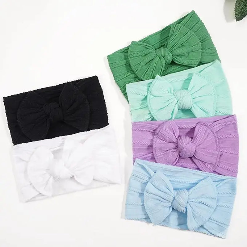 Super Stretchy Soft Knot Headbands with Hair Bows Head Wrap Hair Accessories for Newborn Baby Girls Infant Toddlers Kids