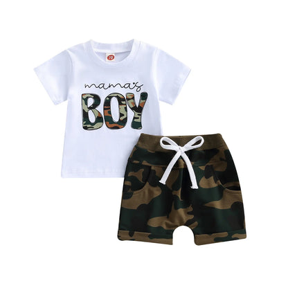 2025 Baby Boy 2-Piece Summer Outfit - Short-Sleeve Letter Print T-Shirt, Casual Shorts - Cute Infant Baby Clothing Set
