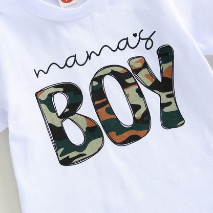2025 Baby Boy 2-Piece Summer Outfit - Short-Sleeve Letter Print T-Shirt, Casual Shorts - Cute Infant Baby Clothing Set