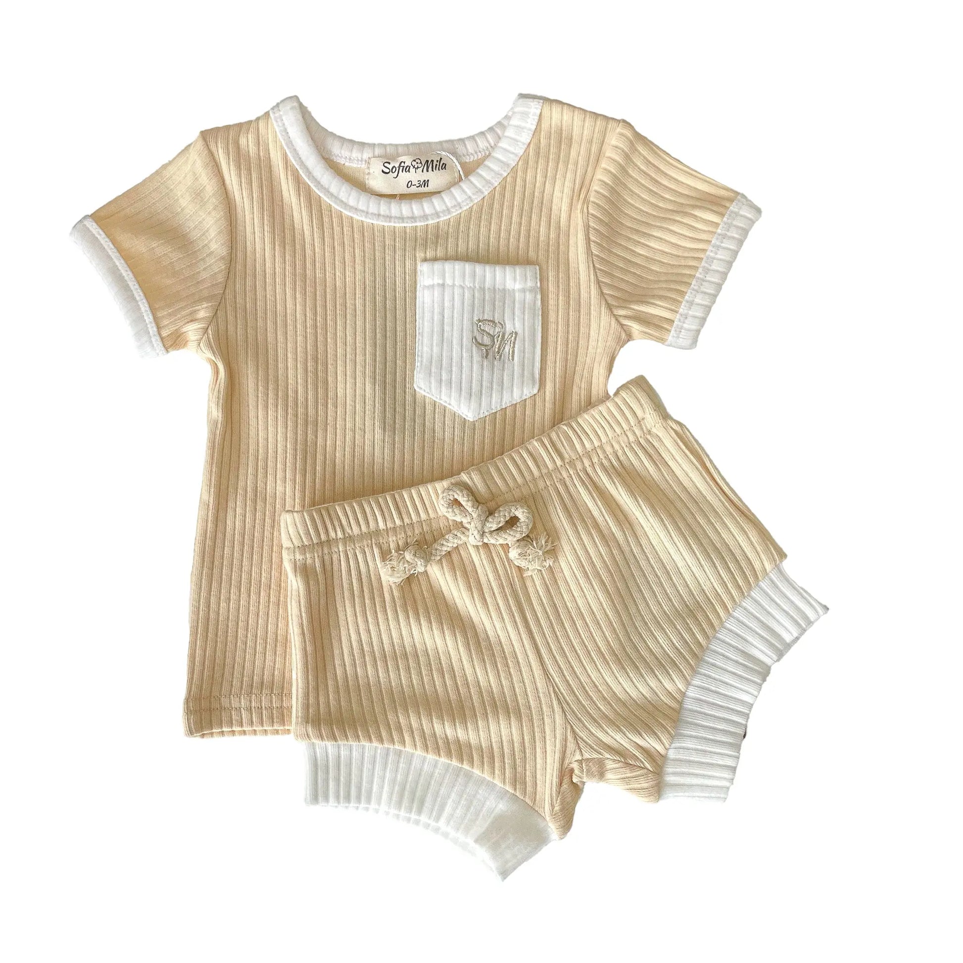 Organic Ribbed Cotton Toddler Short Set