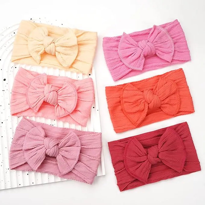 Super Stretchy Soft Knot Headbands with Hair Bows Head Wrap Hair Accessories for Newborn Baby Girls Infant Toddlers Kids